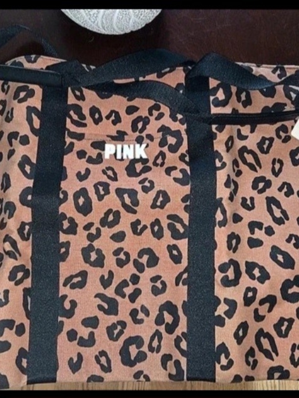 PINK Leopard Print Tote Bag in Brown & Black NWT